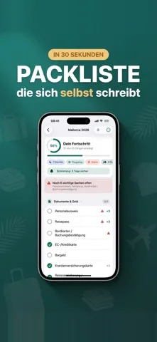 Packliste App – automatisch erstellte Liste für eine Reise
