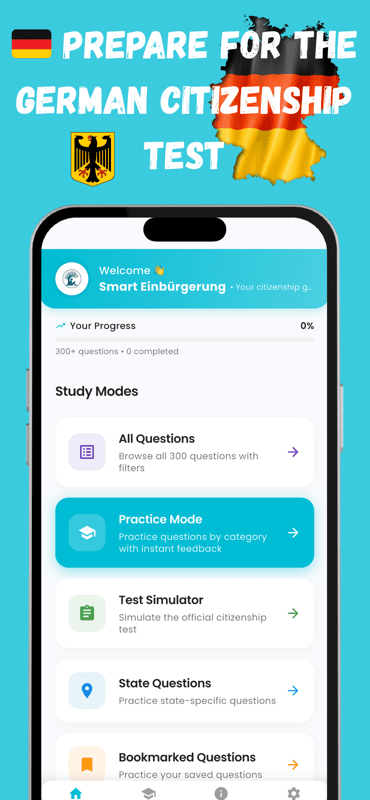 Einbürgerungstest App - Progress tracking