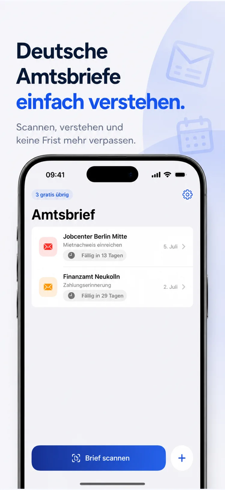 Amtsbrief AI – Behördenbrief scannen und verständliche Erklärung erhalten