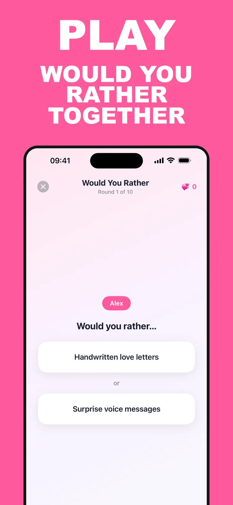 CoupleGoals – Would You Rather game for couples