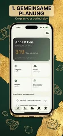 Hochzeitsplaner App – Übersicht der Hochzeitsplanung