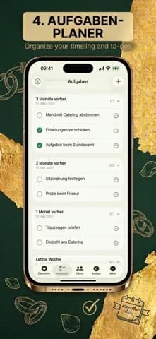 Hochzeitsbudget mit Anzahlungen und offenen Beträgen
