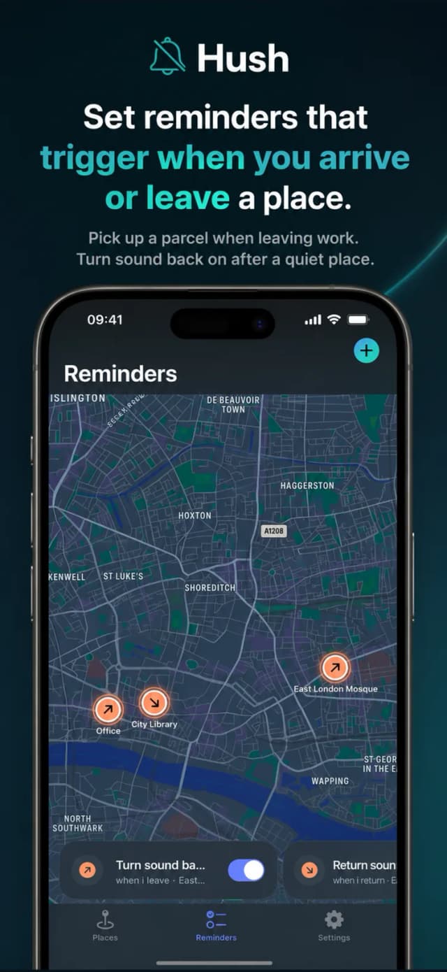 Hush – adding a quiet place with a location-based mute reminder
