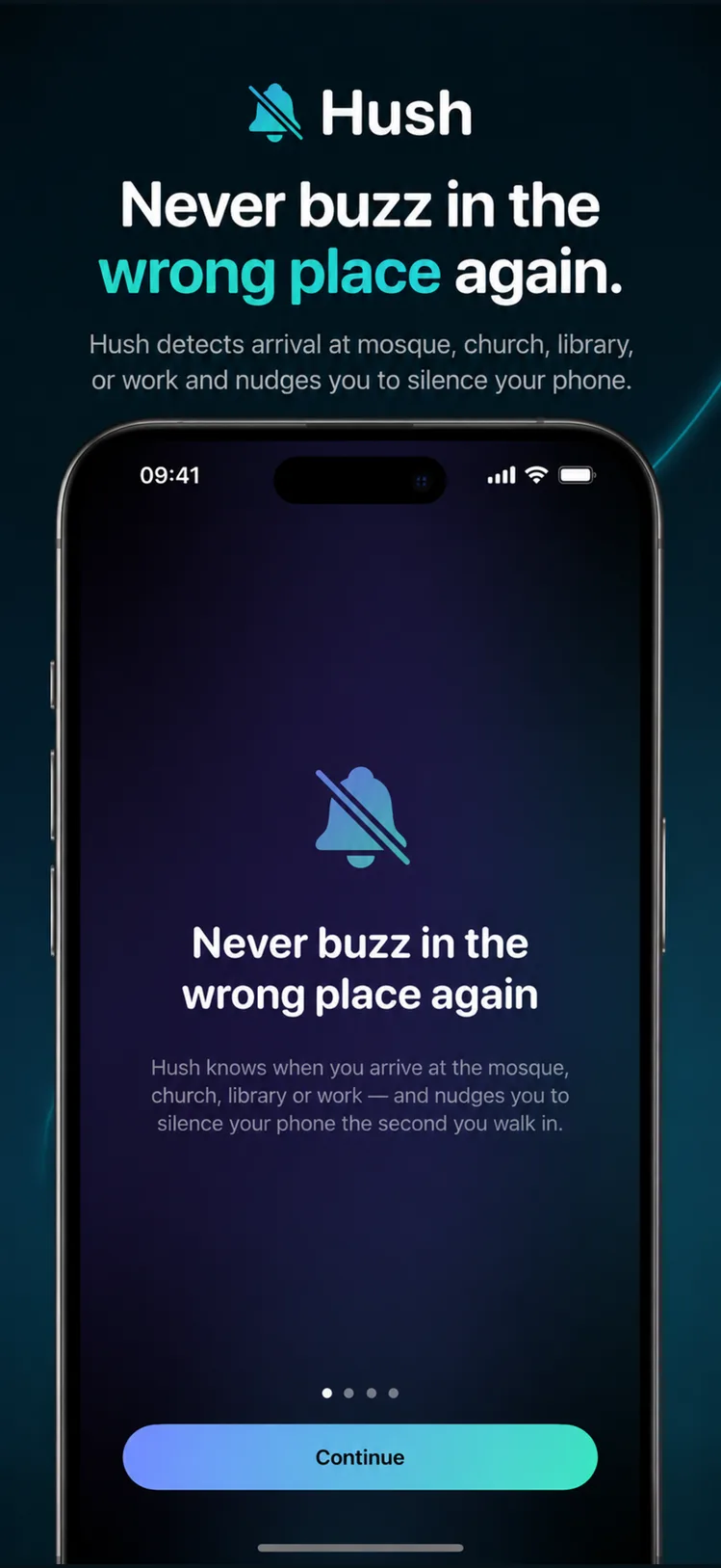 Hush – simple settings for place-based silent reminders