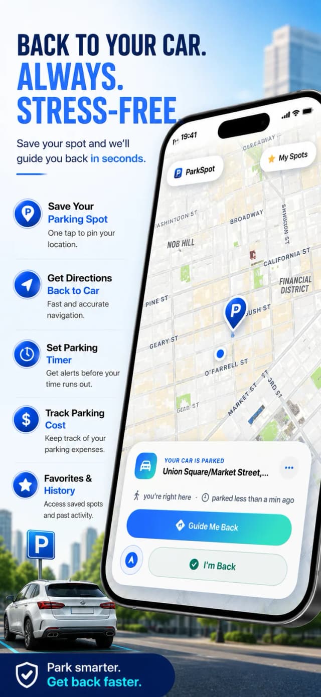 ParkSpot – walking route home to the saved parking spot