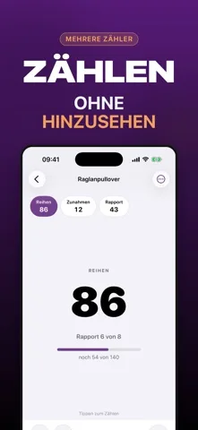 Reihenzähler App – ganzflächiger Zähler für Stricken und Häkeln